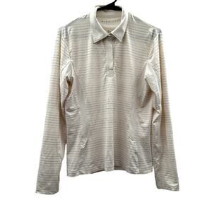 Nike Golf White Multicolor Pinstripe Long Sleeve Collared Button Jacket‎ Size M
